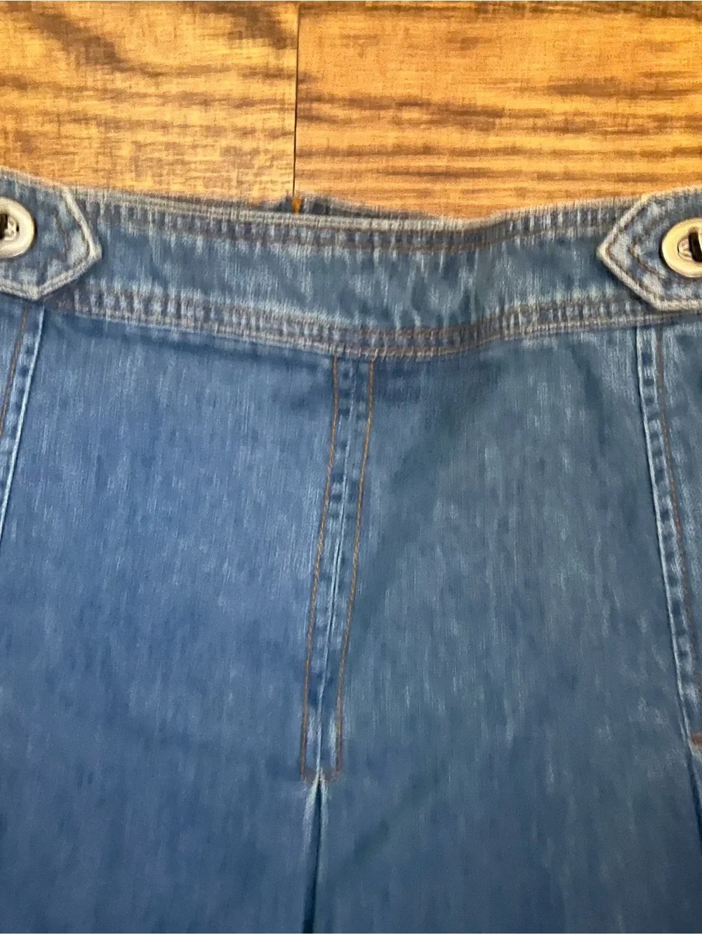 Coach Turnlock Denim Mini Skirt